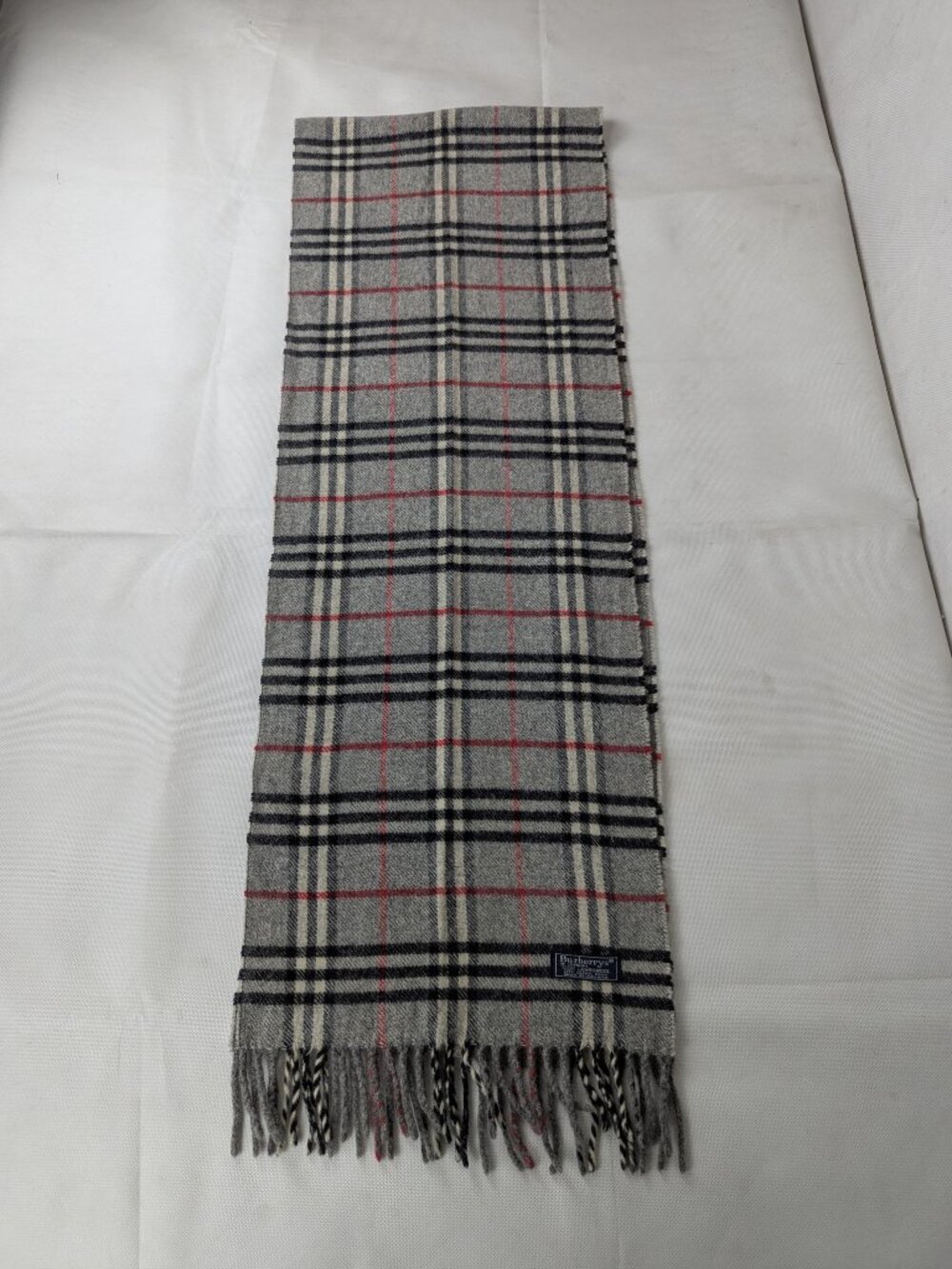 Luxury Burberry 100%Lambswool Nova Check Gray Scarf Unisex - Picture 4 of 7